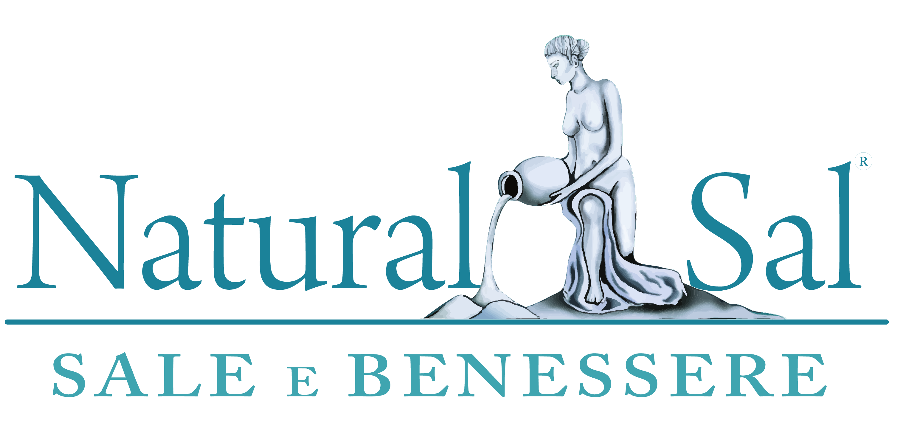 Logo NaturalSal con ninfa che versa il sale dalla caraffa